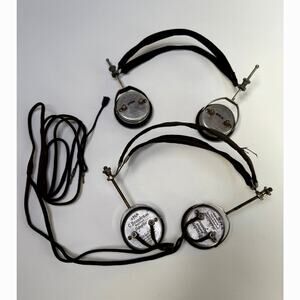 Antique Telephone Operator Headsets Brandes Royalfone Early 1900s Pair